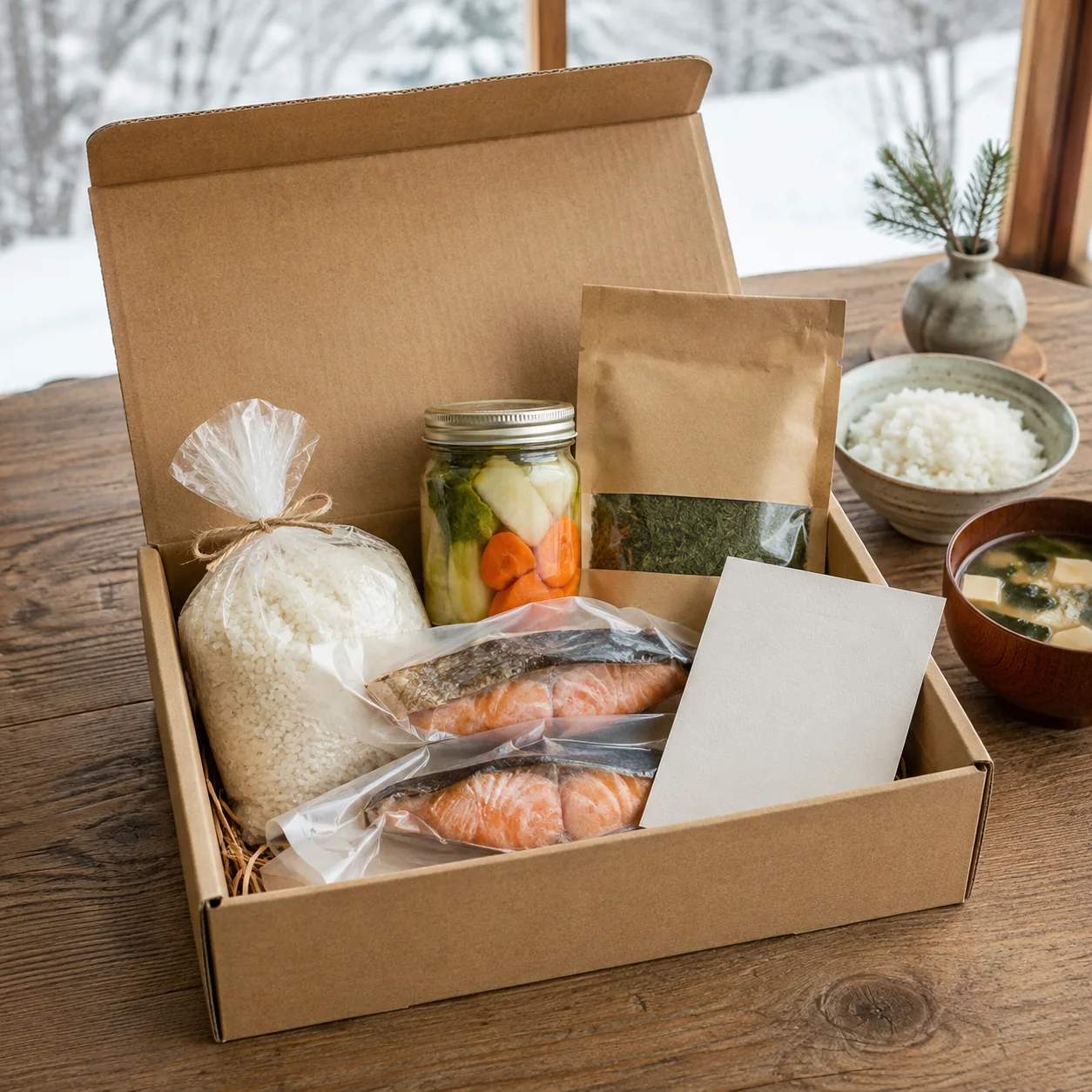 米や味噌や保存食が入った朝ごはんの定期便